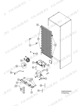 Взрыв-схема холодильника Zanussi ZRB330WO - Схема узла Cooling system 017
